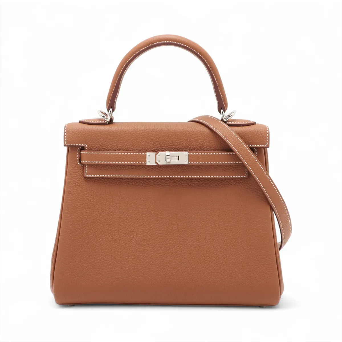 Hermès Kelly 25 Le Tournay Togo Gold Silver Metal Fittings