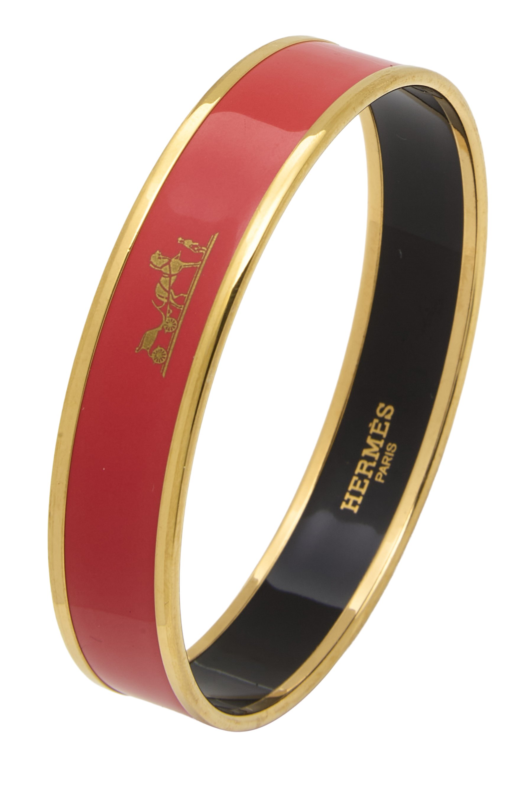 Gold Enamel Bangle Narrow