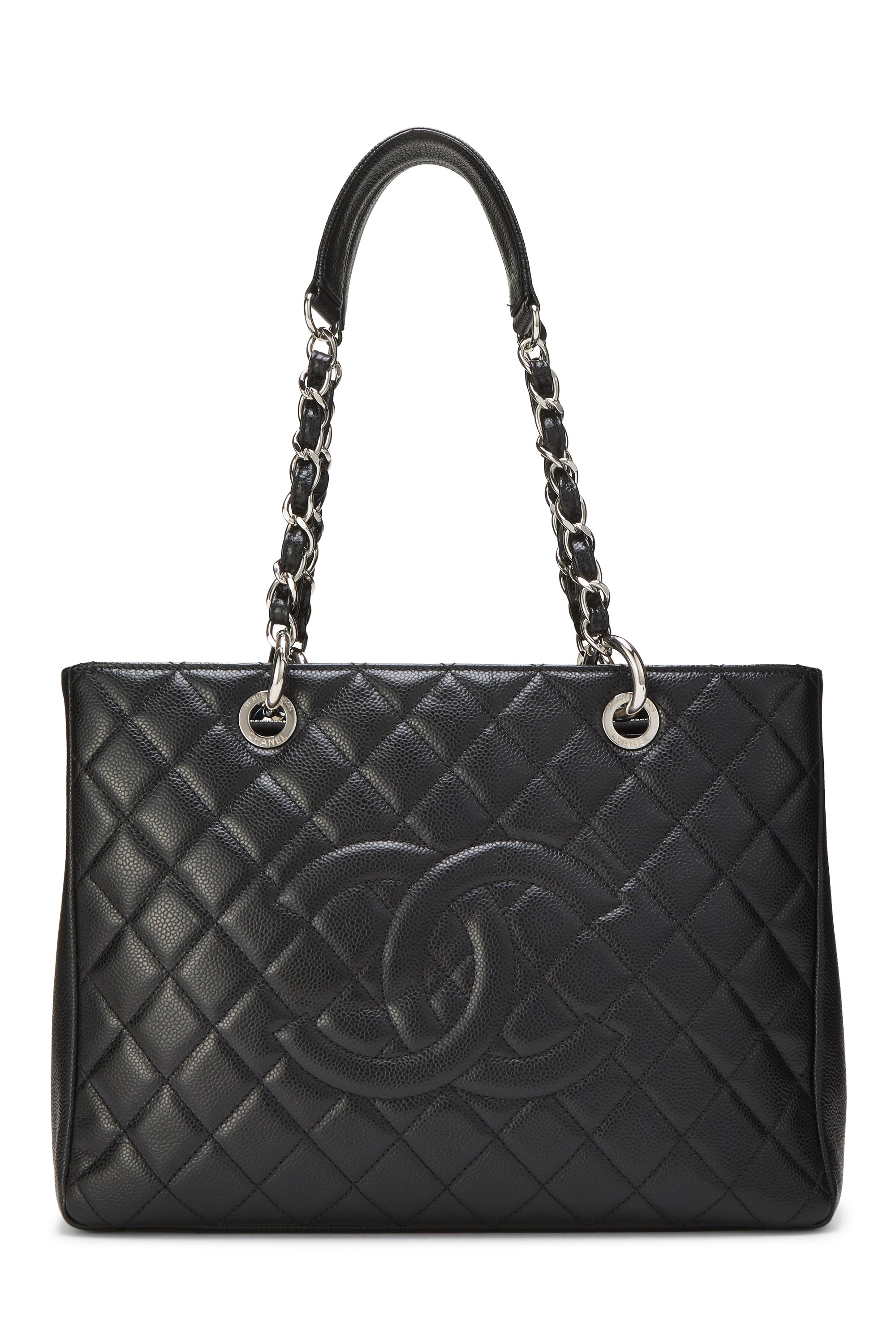 Black Quilted Caviar Grand Shopping Tote (GST)