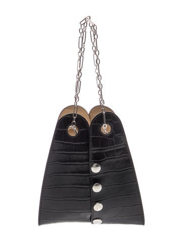 Lemaire Embossed Leather Asymmetrical Snap Medium