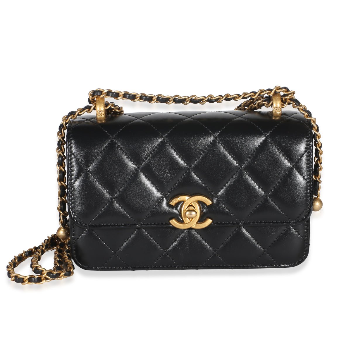 Black Quilted Calfskin Mini Perfect Fit Flap Bag