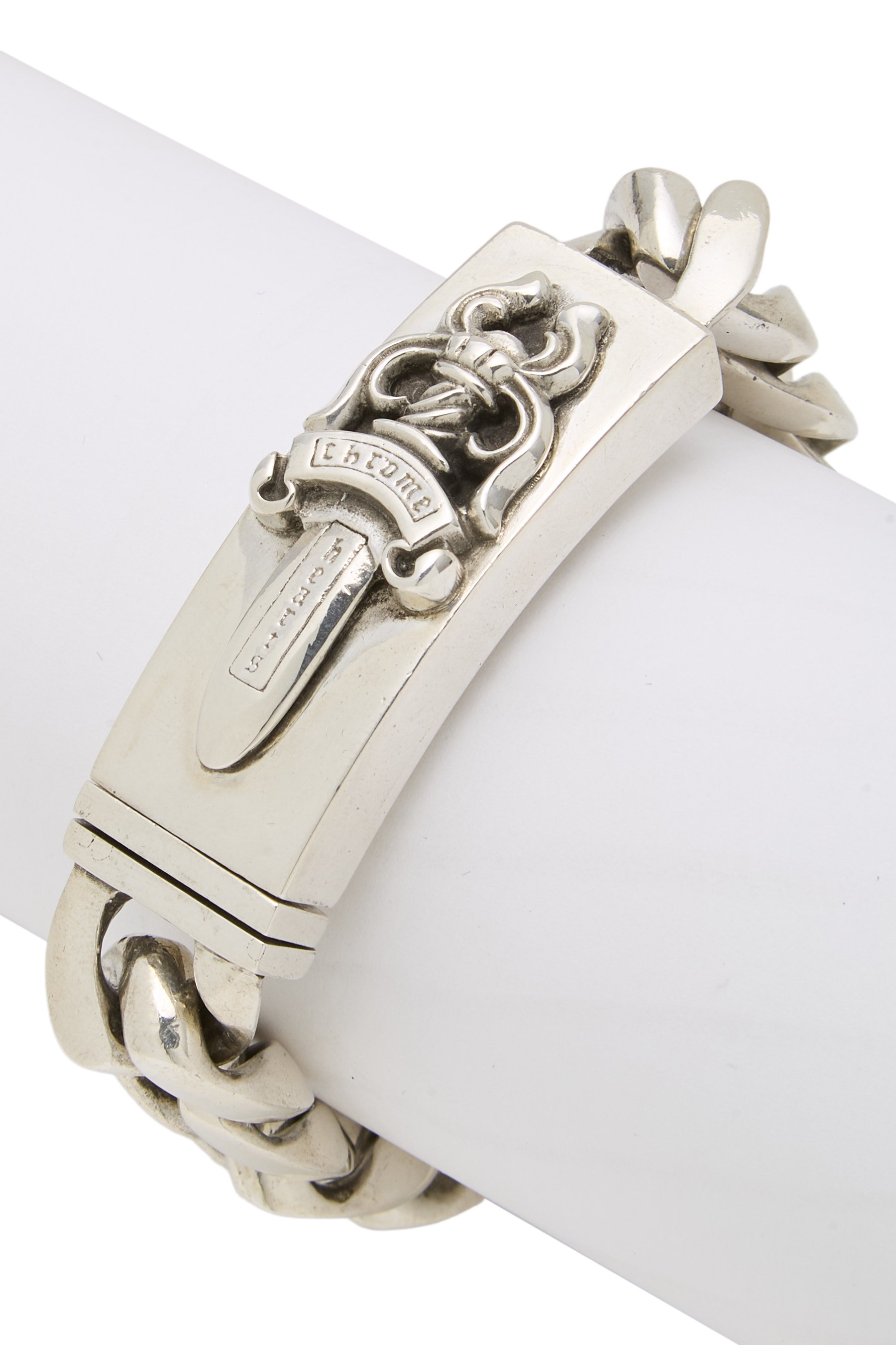 Sterling Silver Dagger ID Bracelet