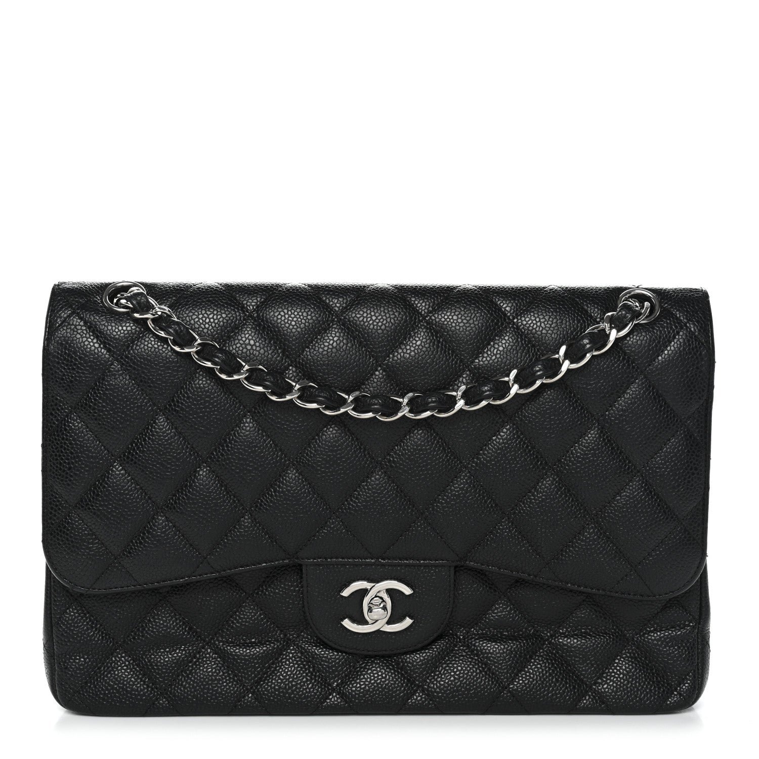 Chanel Caviar Quilted Jumbo Double Flap Black