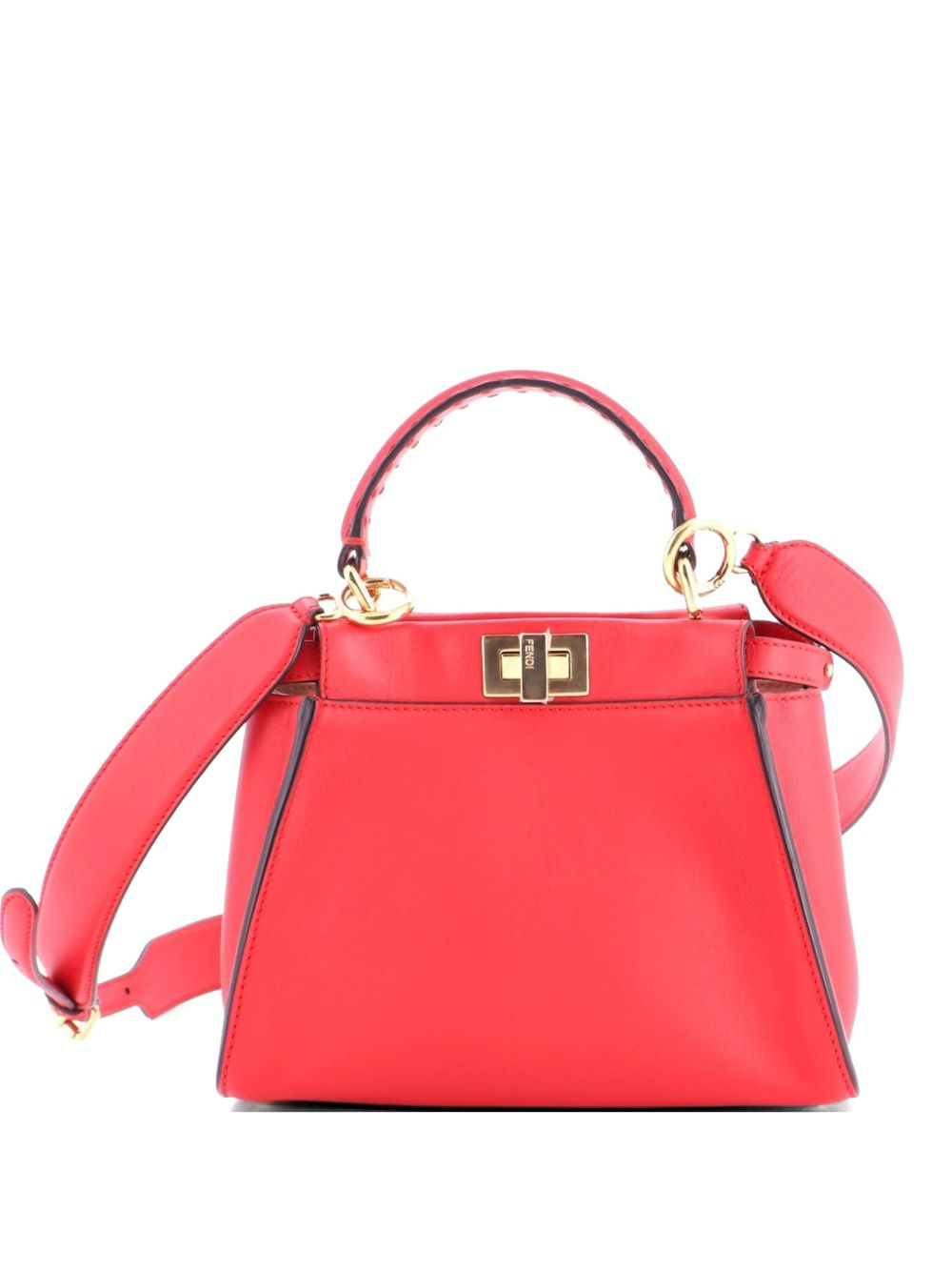 Peekaboo Bag Leather with Zucca Suede Interior Mini satchel