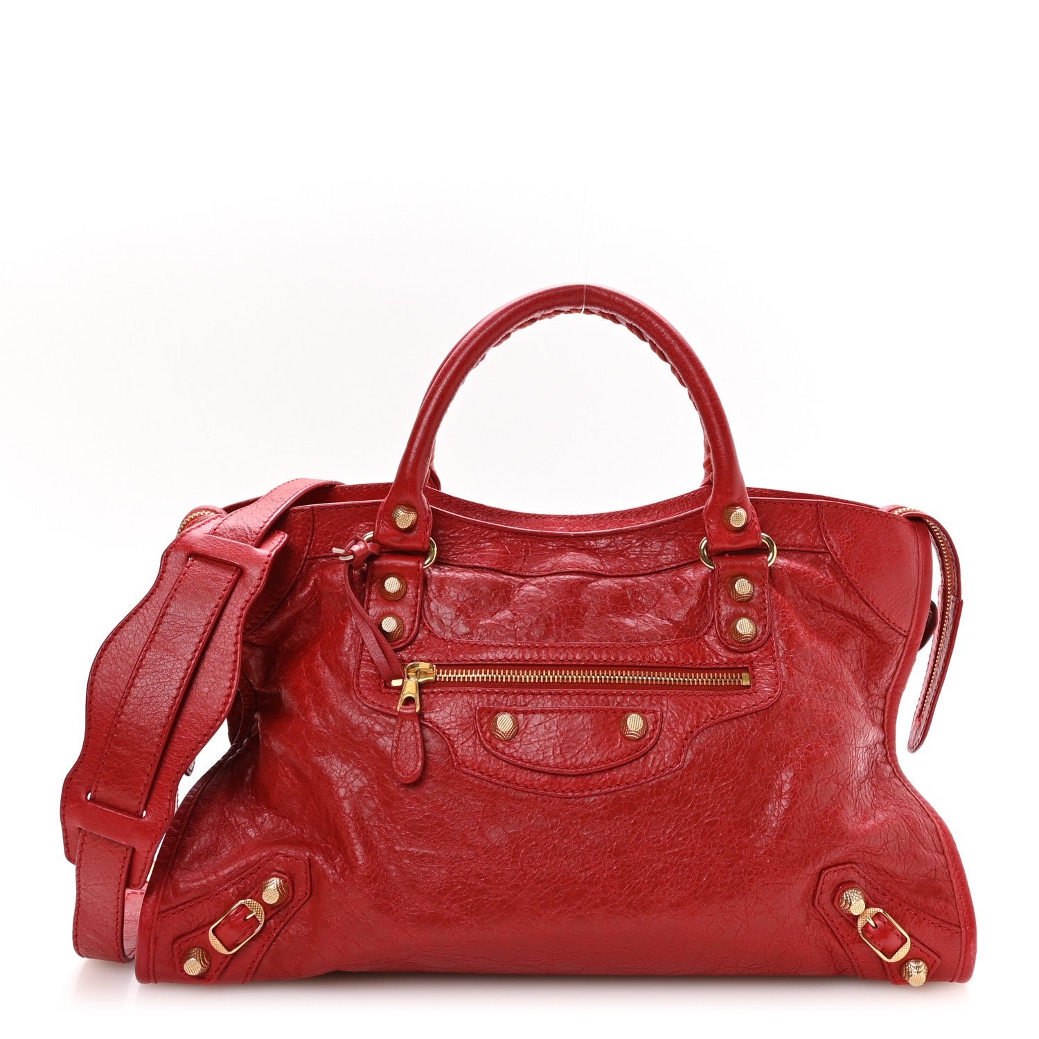 Balenciaga Agneau Giant 12 Gold Hardware City Rouge Lipstick