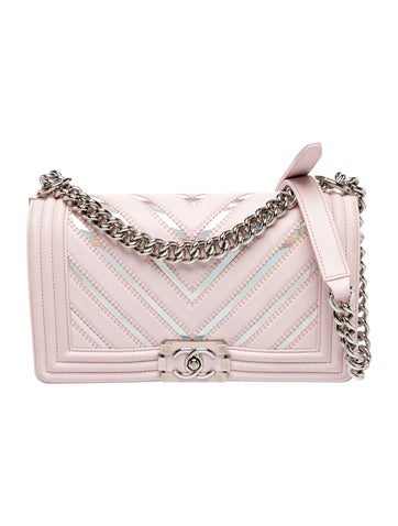 Medium Iridescent Chevron Boy Bag