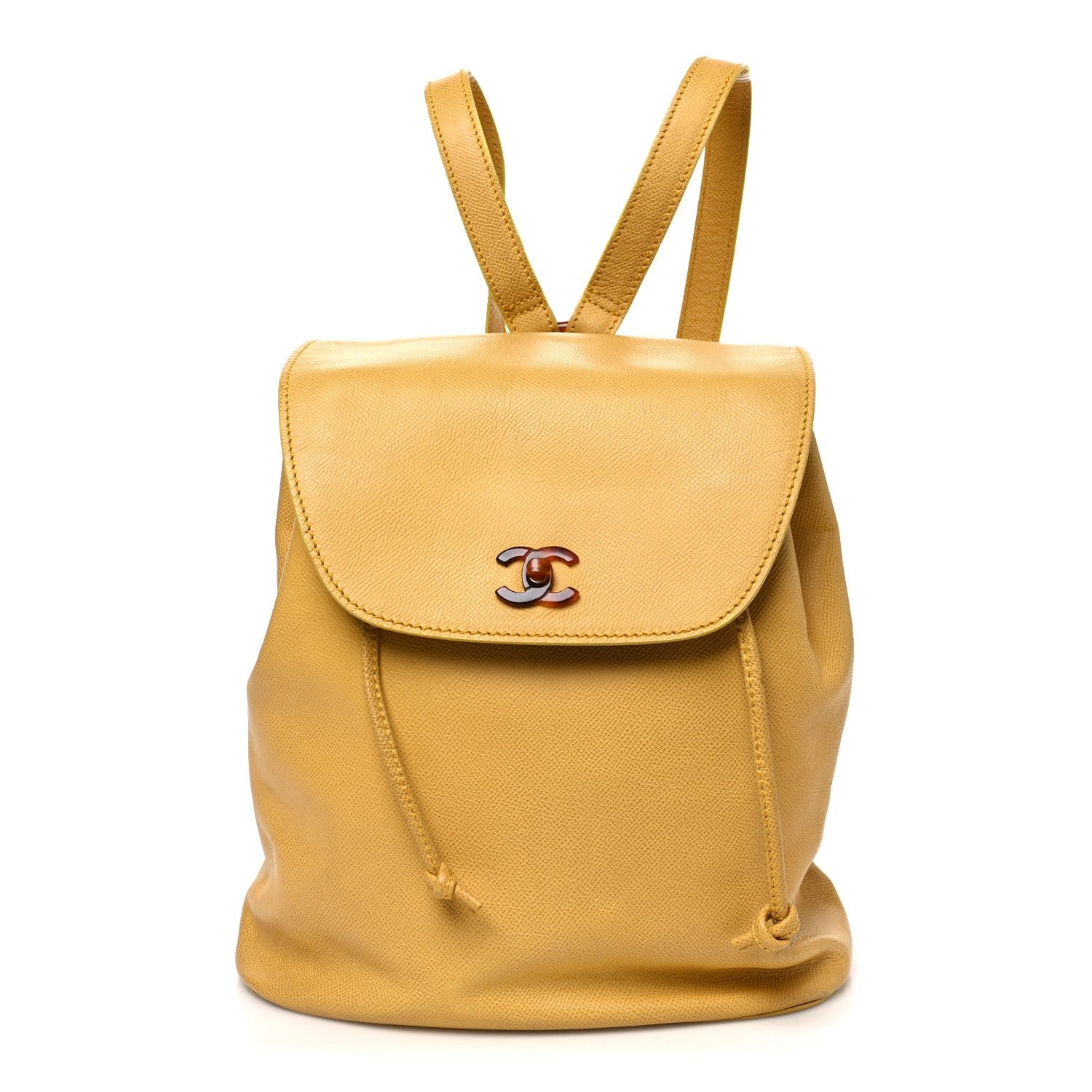 Chanel Caviar Tortoise CC Backpack Yellow