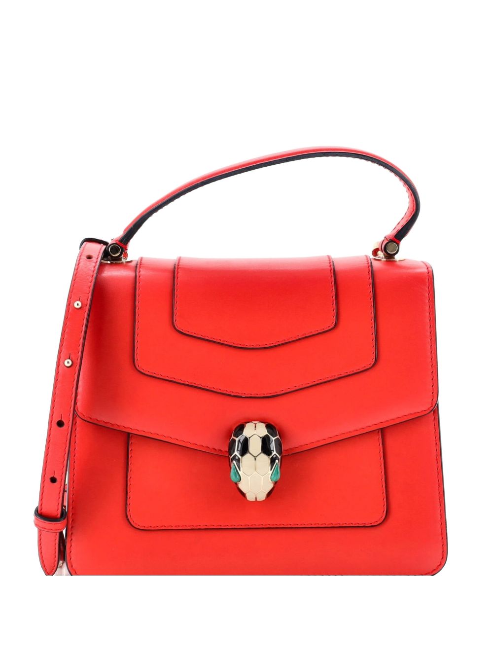 Serpenti Forever Top Handle Bag Leather Small satchel