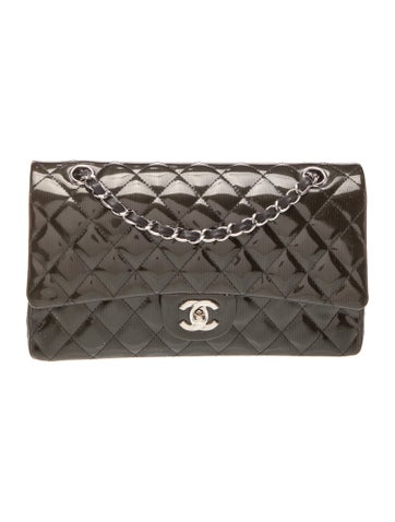 Patent Medium Double Flap Bag