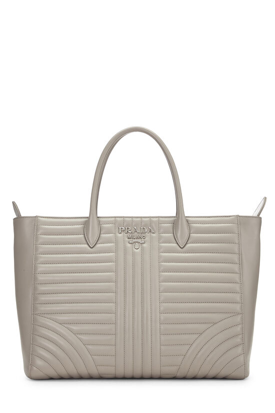 Prada Grey Calfskin Diagramme Convertible Tote