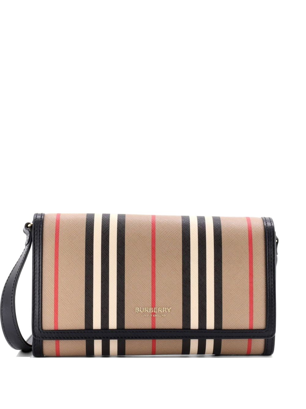 Hannah Wallet on Strap Icon Stripe E-Canvas crossbody bag