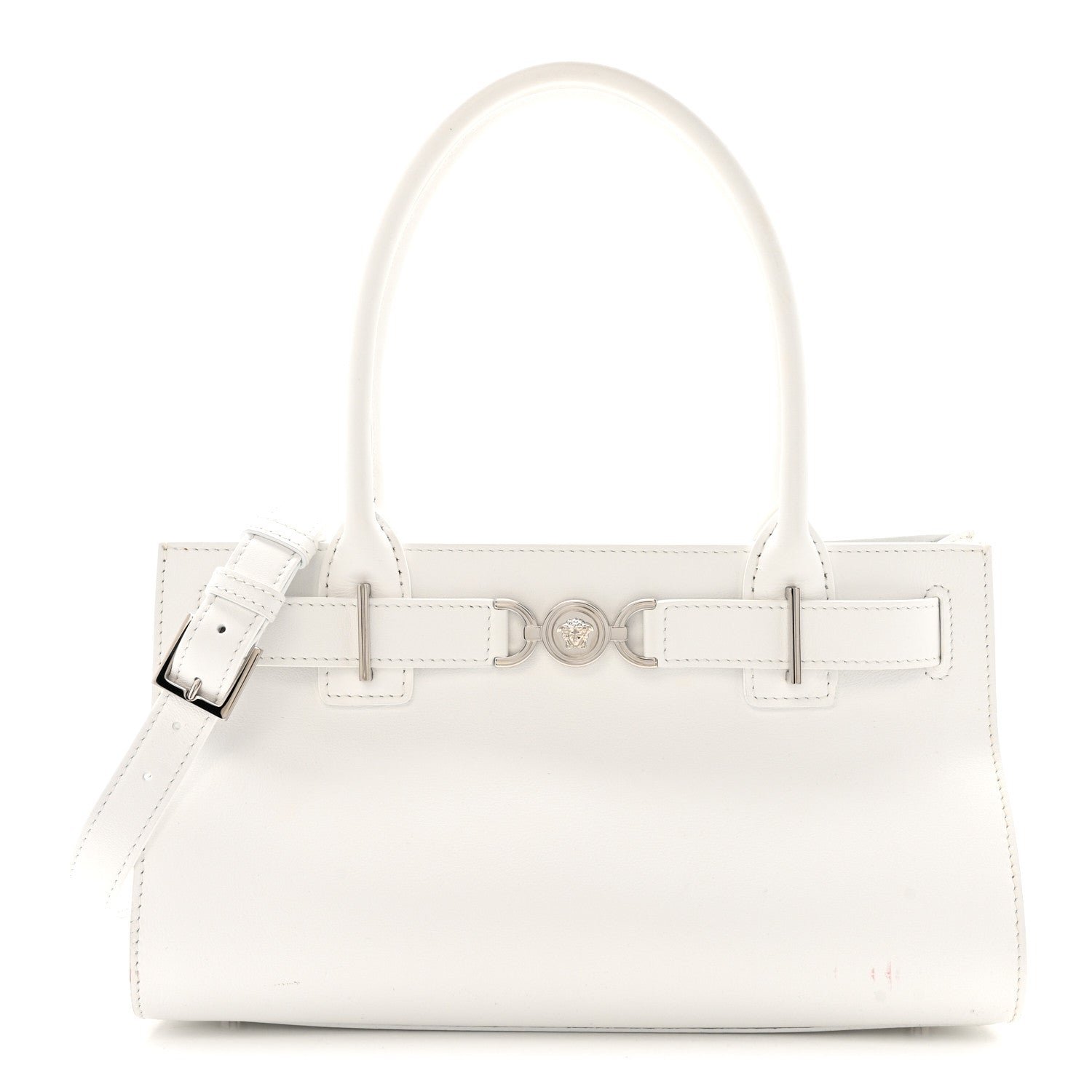 Versace Versace Calfskin Medusa '95 Tote Bag White