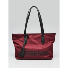 Burberry Burberry Burgundy/Black Eco Nylon Small Tote Bag
