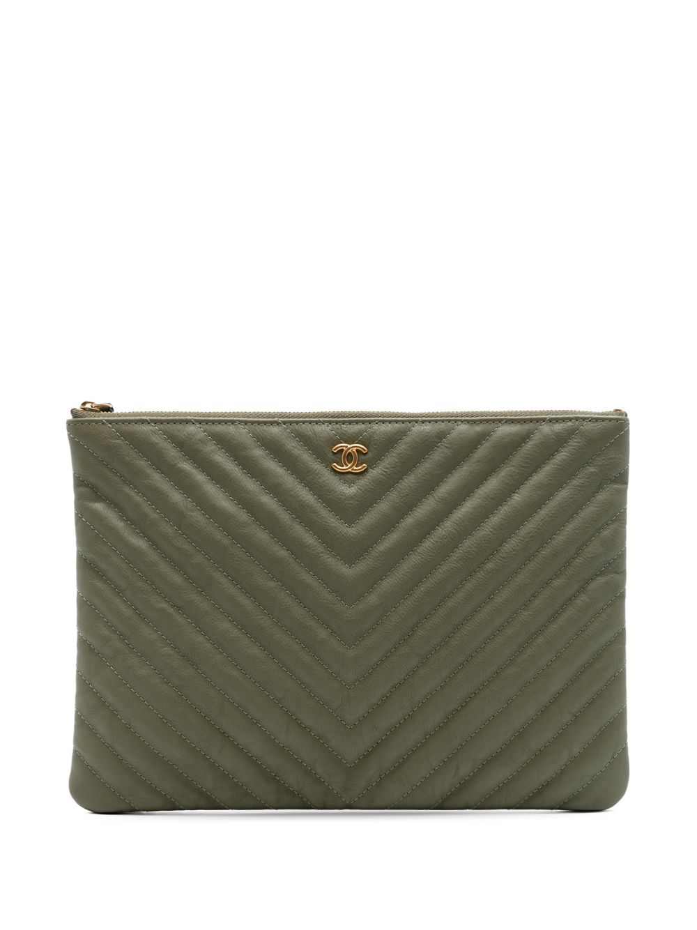 2016-2017 Medium Chevron Calfskin O Case clutch bag