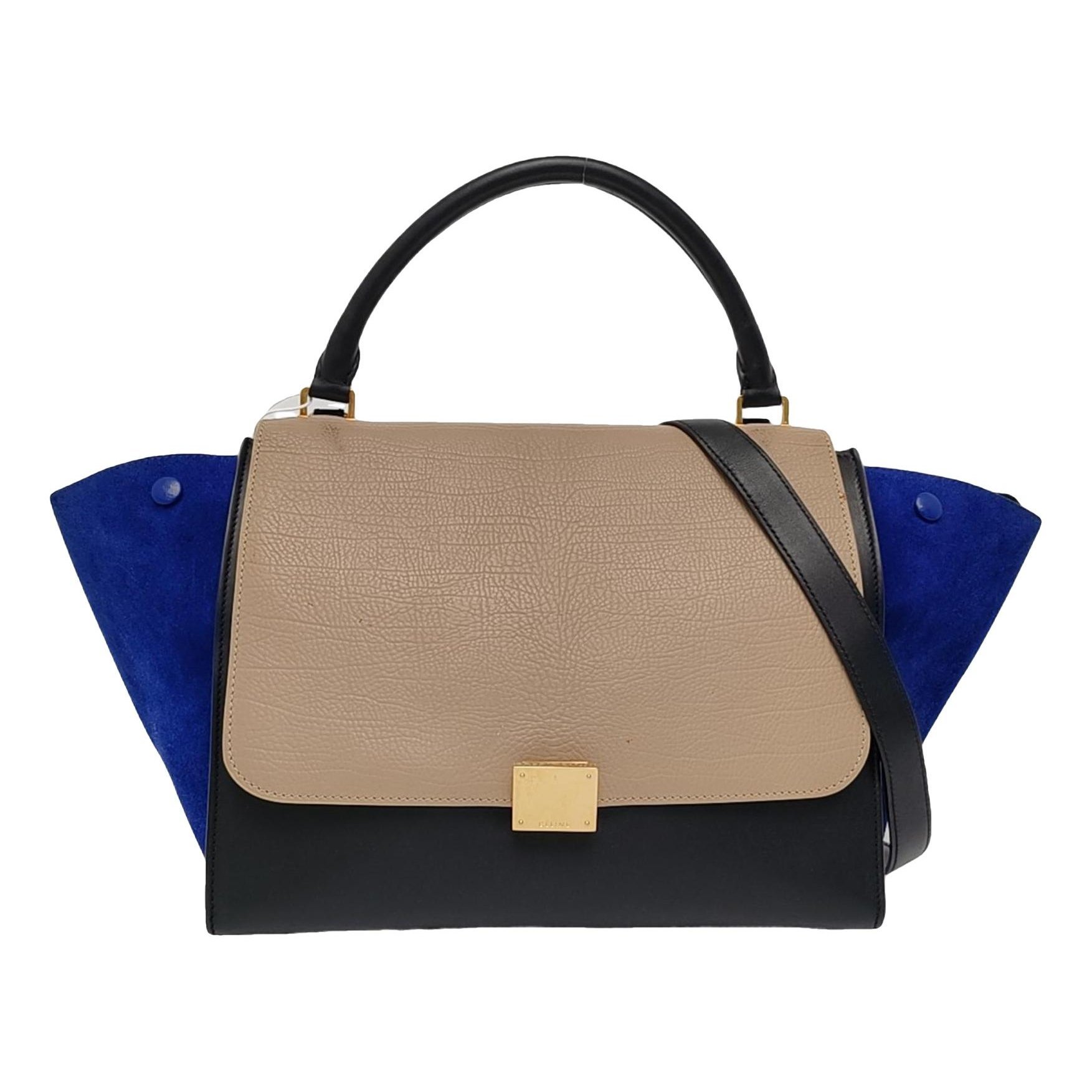 Trapèze leather handbag