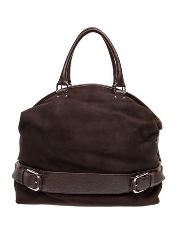 Suede Top Handle Bag