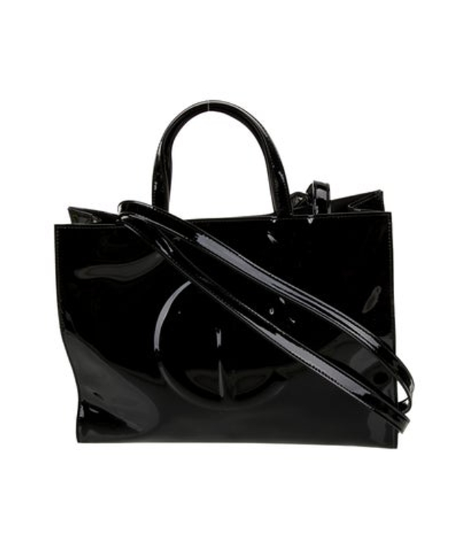 Telfar Vegan Patent Leather Patent Black Shopping Bag Medium