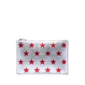 Calfskin Leather Star Clutch