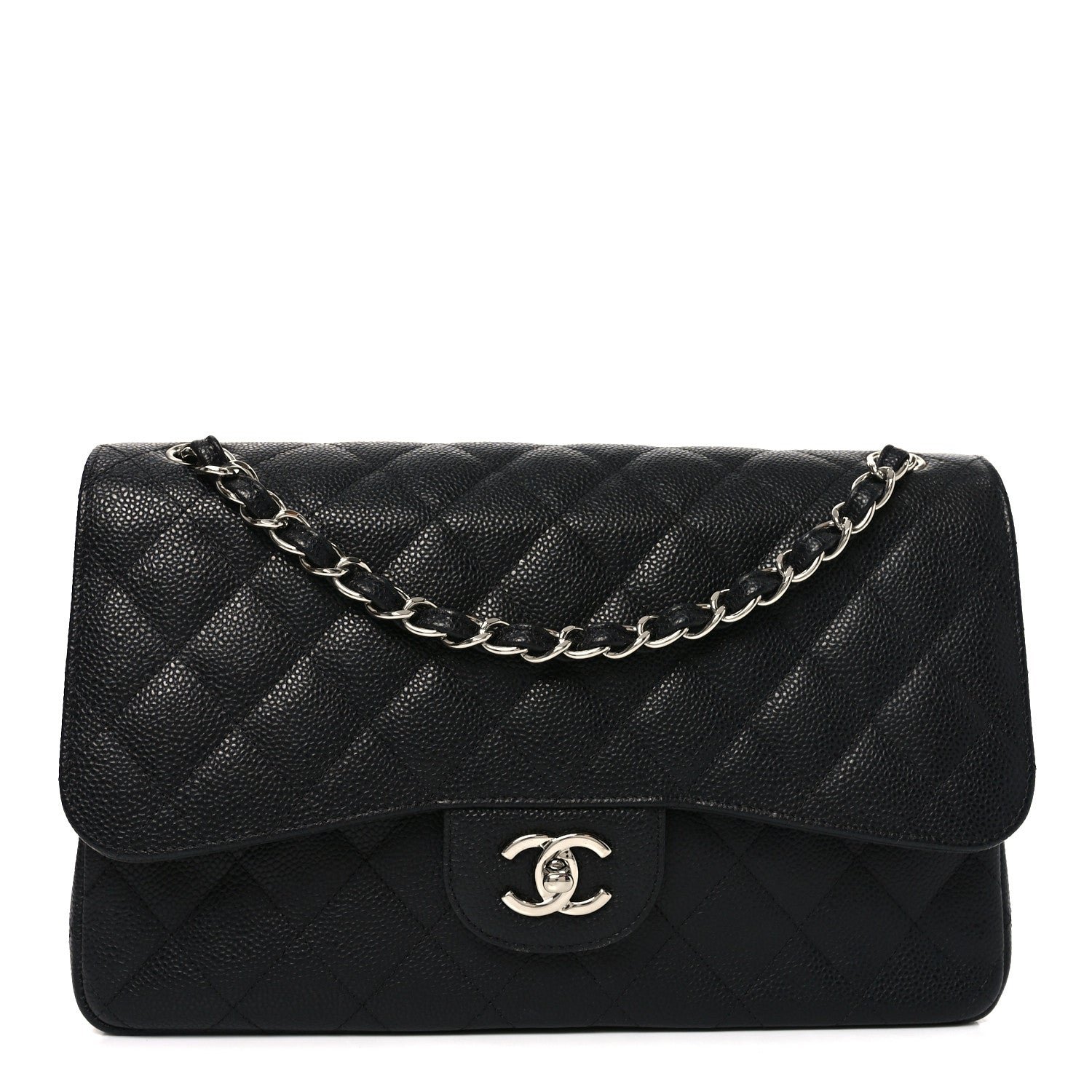 Chanel Caviar Quilted Jumbo Double Flap Black