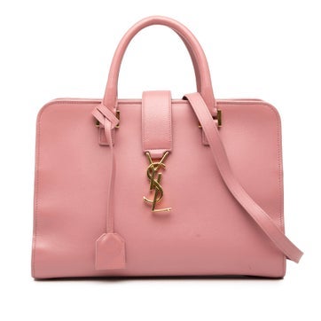 Calf Leather Small Leather Monogram Cabas Satchel