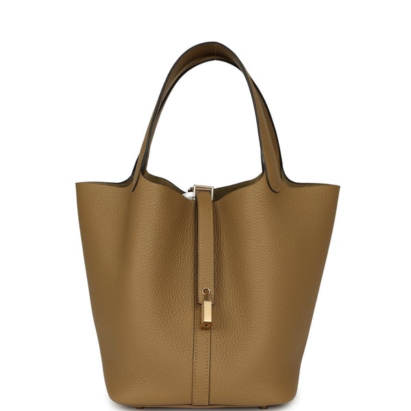 Hermes Picotin Lock 22 Dune Clemence Permabrass Hardware