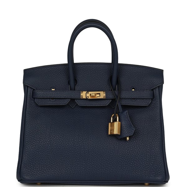 Hermes Birkin 25 Bleu Navy Togo Gold Hardware