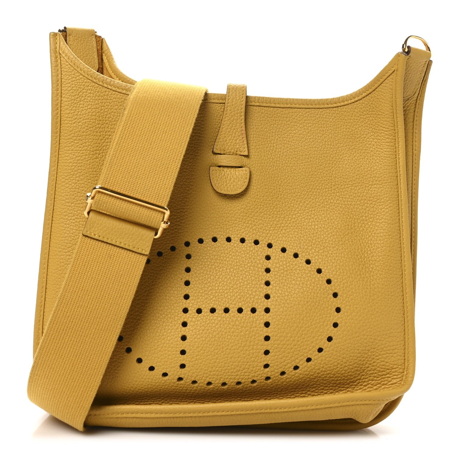 Hermes Taurillon Clemence Evelyne III PM Jaune Ambre