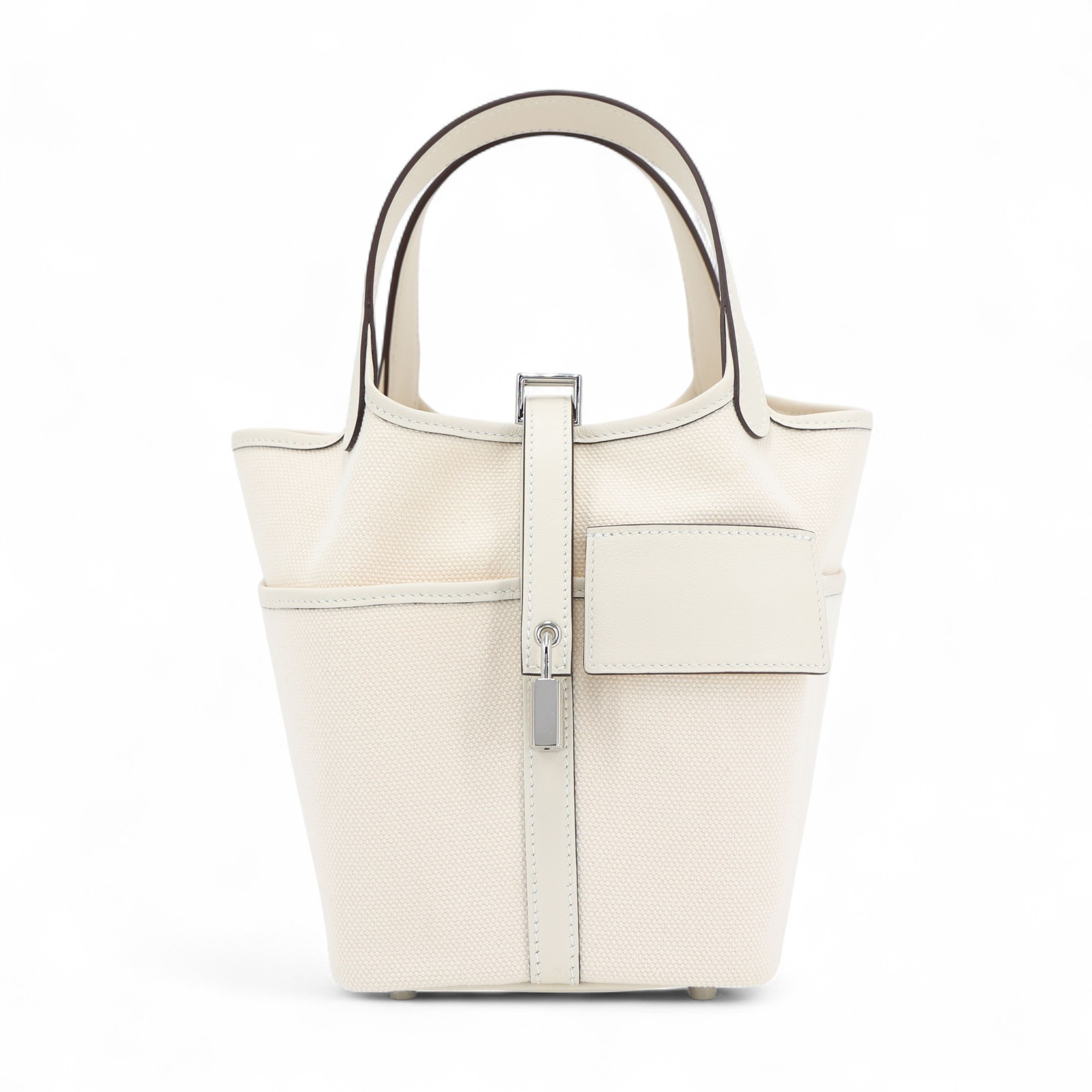 Hermes Unused ( Rank NS ) HERMÈS Limited Edition Picotin Lock PM Cargo Nata (I2) Swift Canvas Palladium hardware Z (2021)