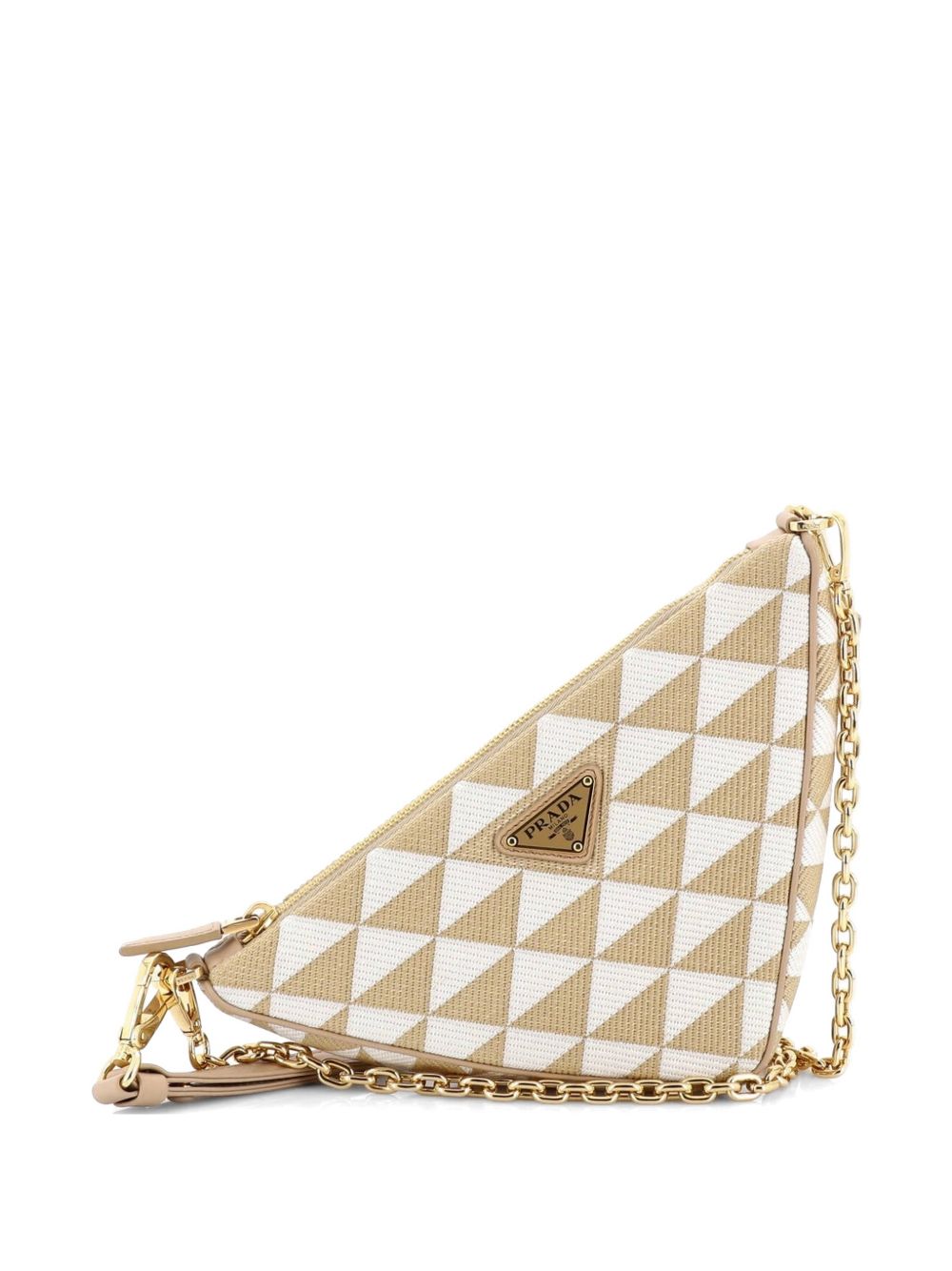 Symbole Triangle Bag Leather and Jacquard Mini shoulder bag