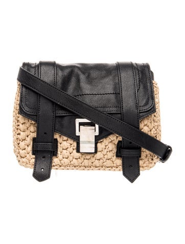 Proenza Schouler Leather PS1 Raffia Satchel Mini