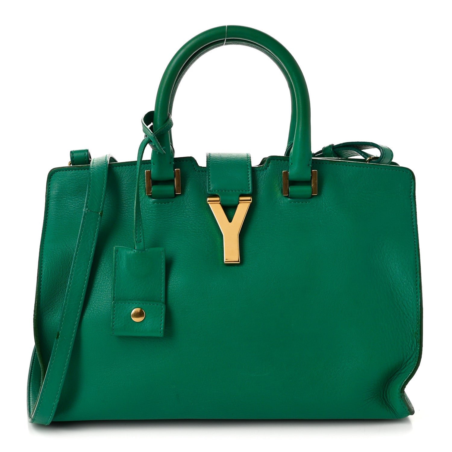 Saint Laurent Calfskin Small Classic Y Cabas Green
