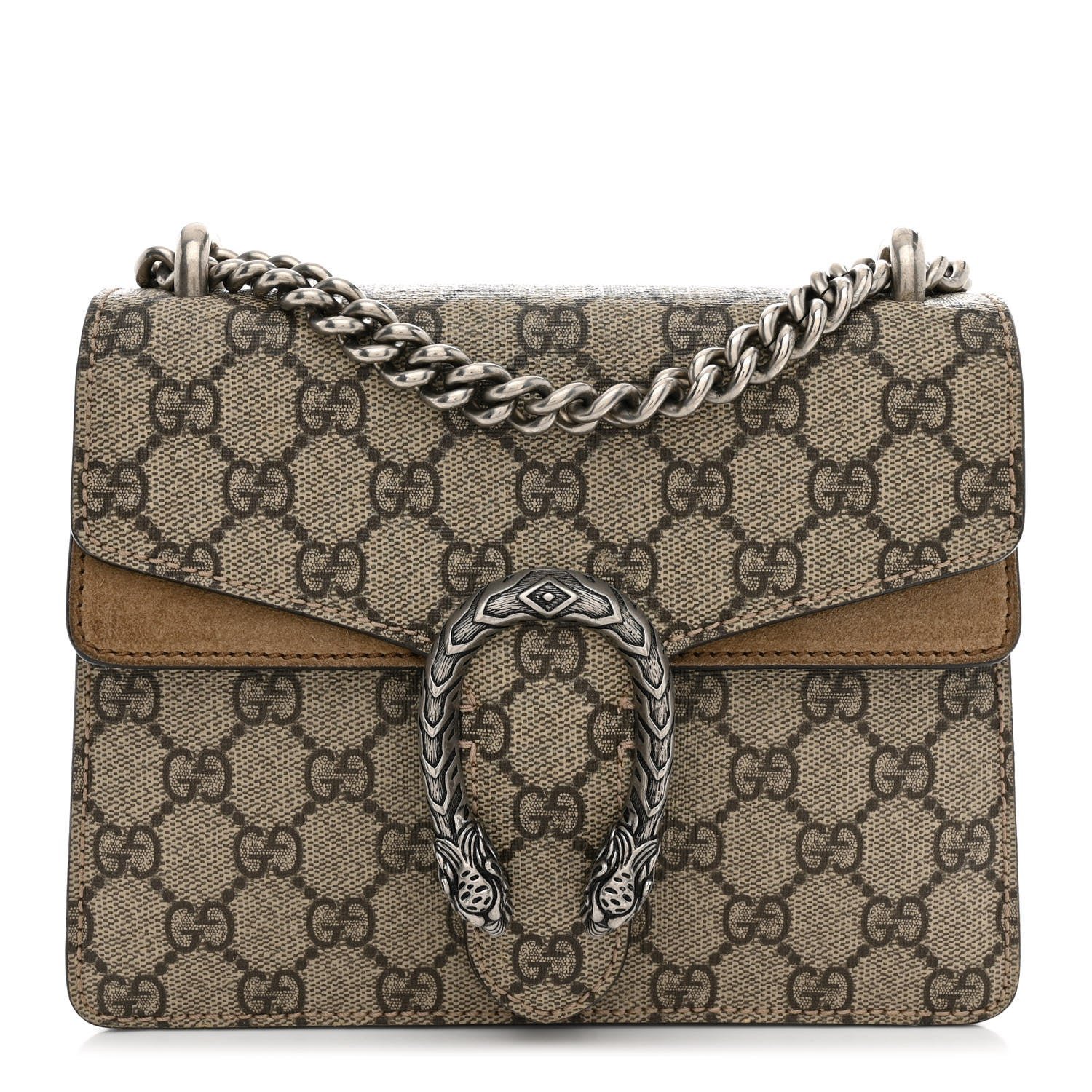 Gucci GG Supreme Monogram Mini Dionysus Shoulder Bag Taupe