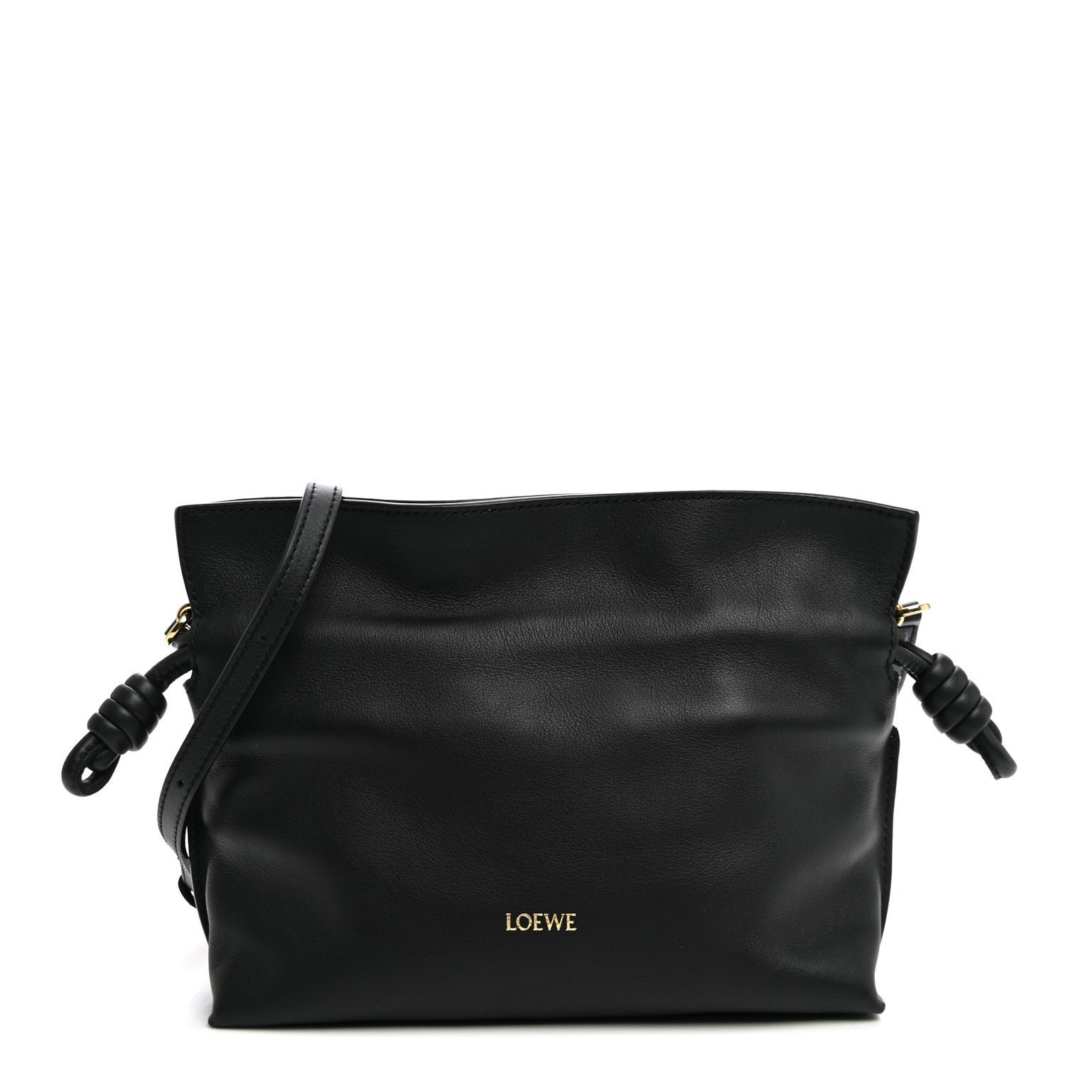 Loewe Calfskin Mini Flamenco Knot Clutch Black
