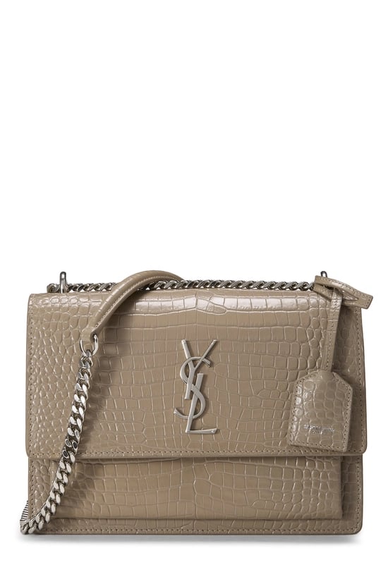 Beige Embossed Leather Sunset Medium