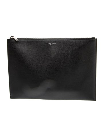 Leather Caviar Leather Clutch