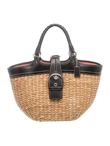 Raffia Top Handle Bag