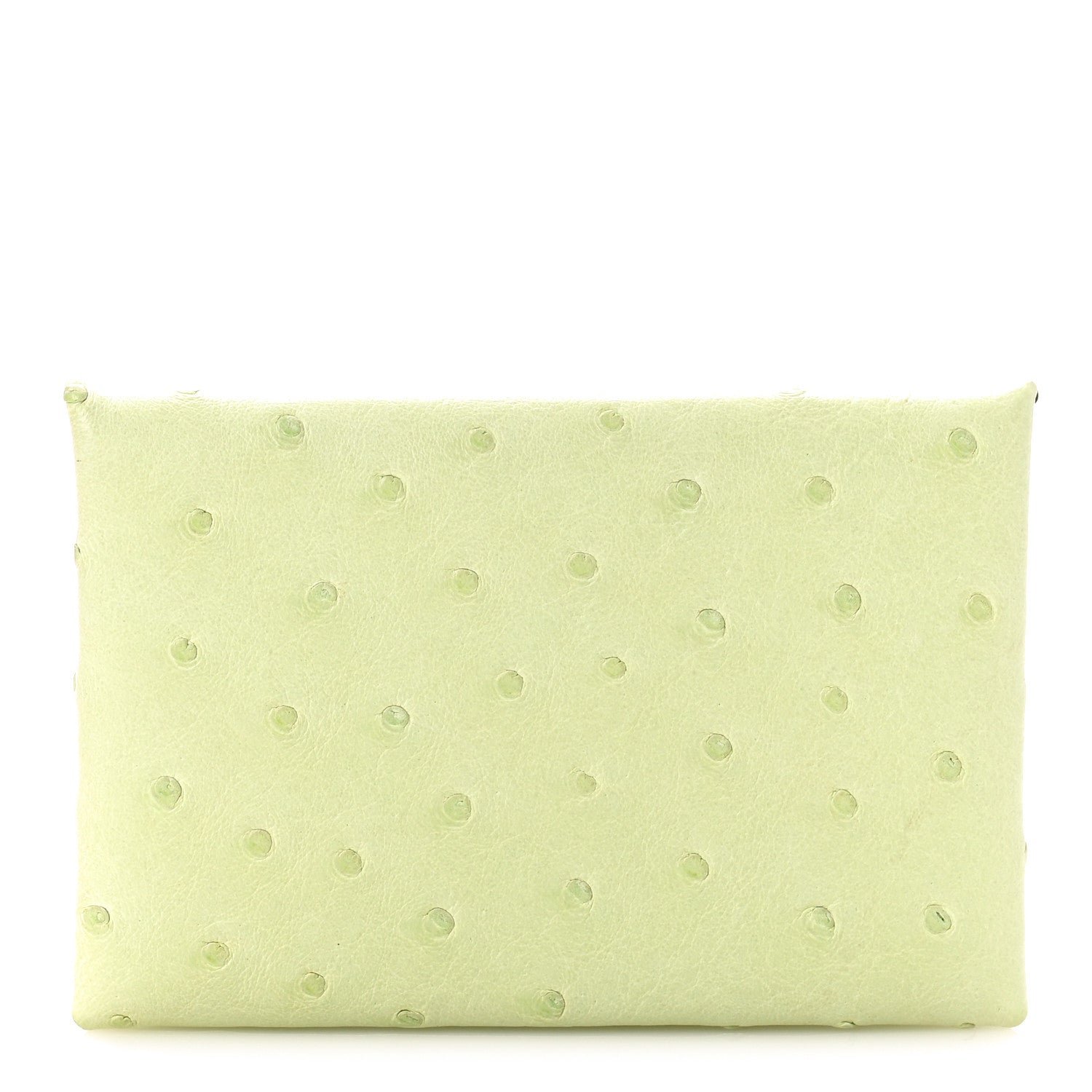 Hermes Ostrich Calvi Card Case Jaune Bourgeon