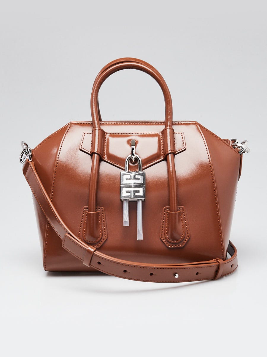 Givenchy Givenchy Tan Calfskin Leather Mini Antigona Lock Bag