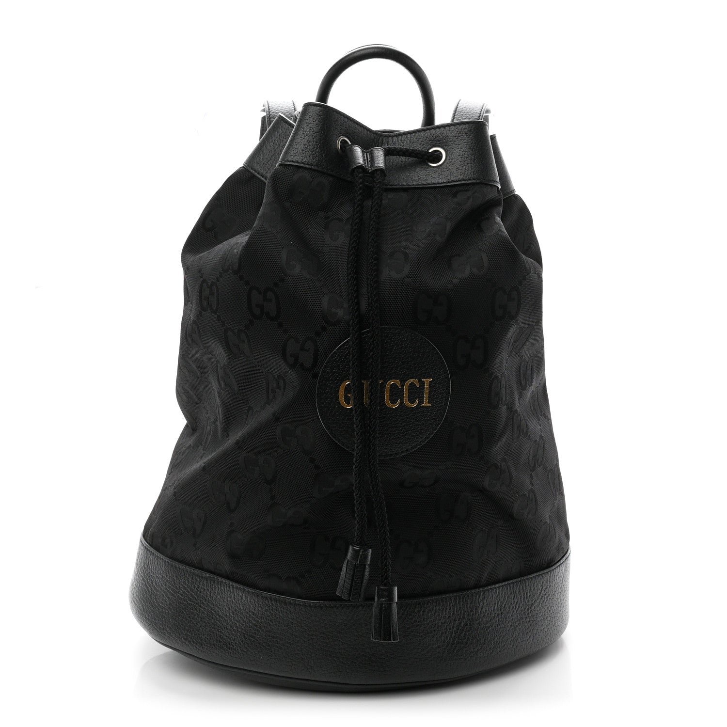 Gucci Econyl Nylon Monogram Off The Grid Drawstring Bucket Backpack Black