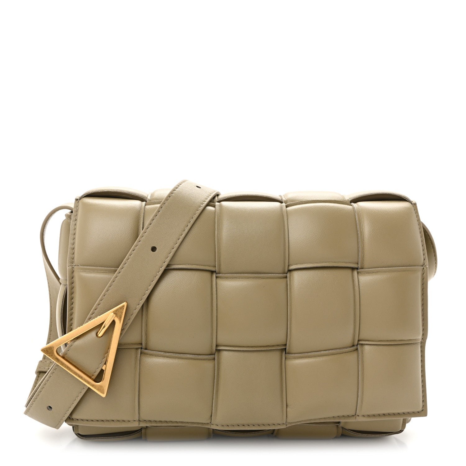 Bottega Veneta Nappa Maxi Intreccio Padded Cassette Crossbody Bag Travertine