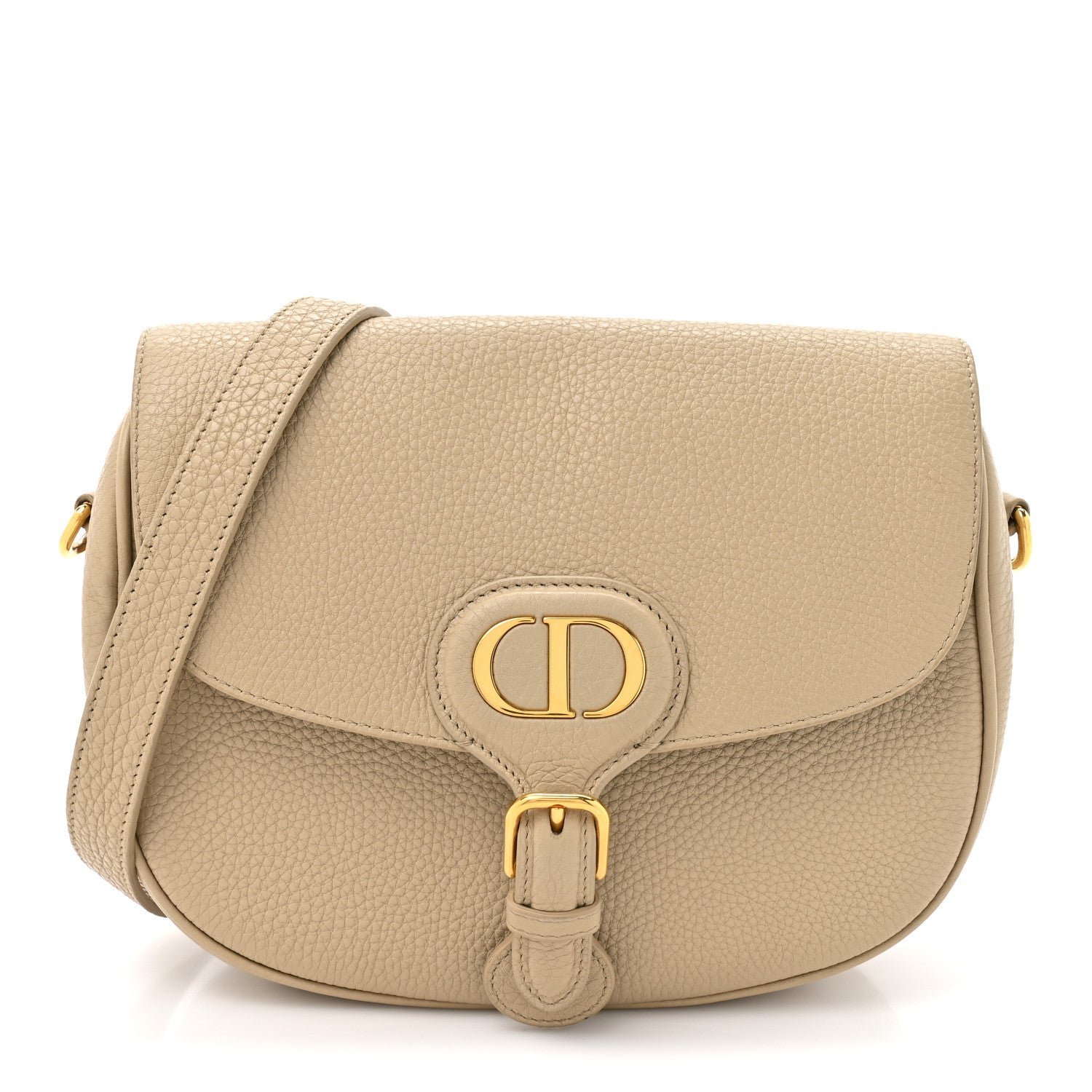Christian Dior Grained Calfskin Medium Bobby Flap Beige