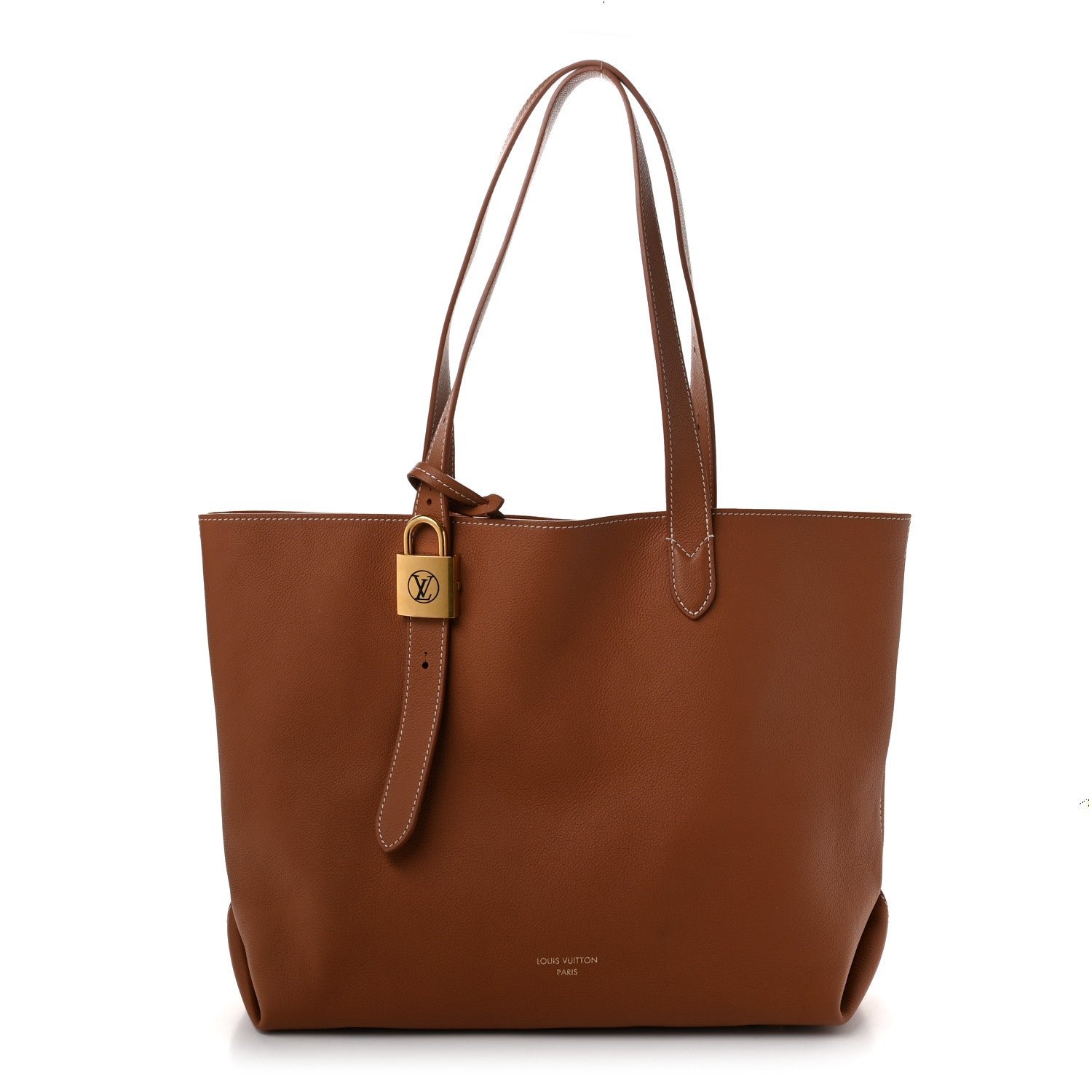 Louis Vuitton Grained Calfskin Low Key Cabas MM Cognac