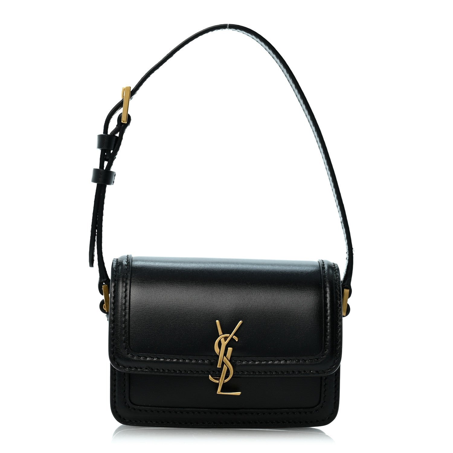 Saint Laurent Smooth Calfskin Micro Solferino Satchel Black