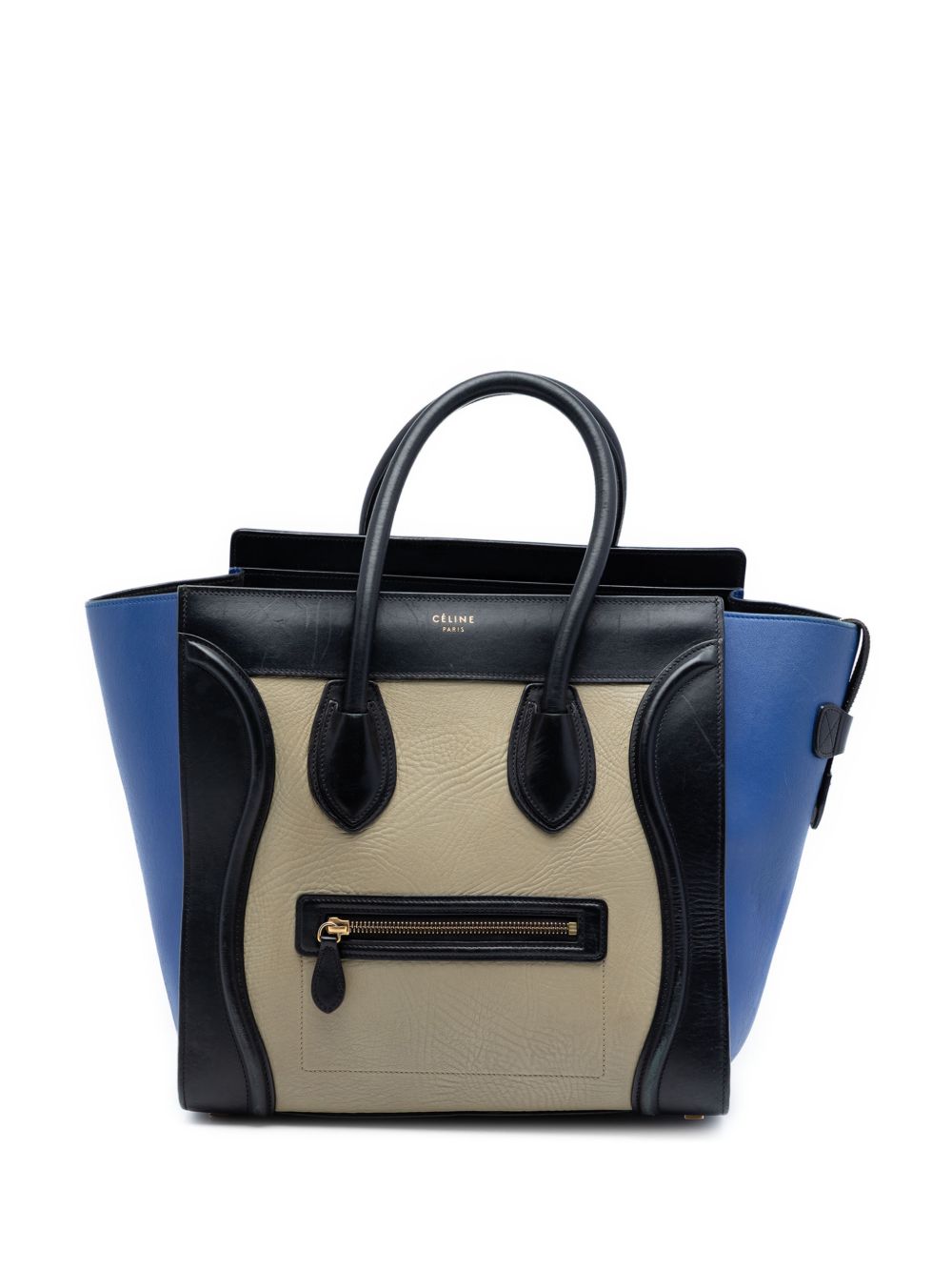 2014 Mini Tricolor Leather Luggage Tote handbag