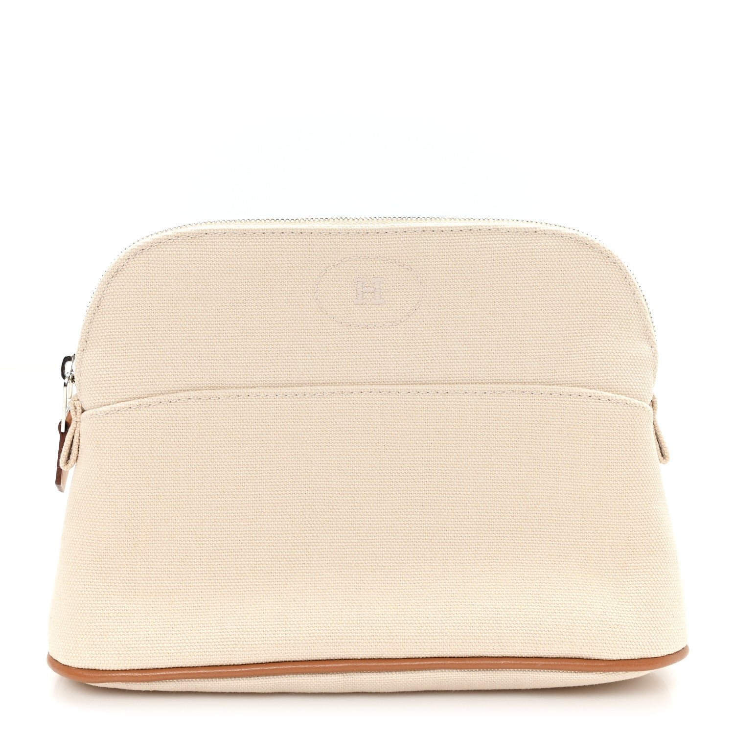 Hermes Cotton Canvas Mini Bolide Travel Cosmetic Pouch Naturel