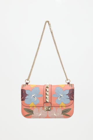 Leather Floral Rockstud Bag