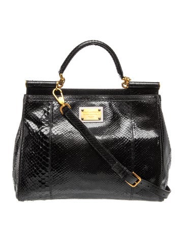 Snakeskin Top Handle Bag
