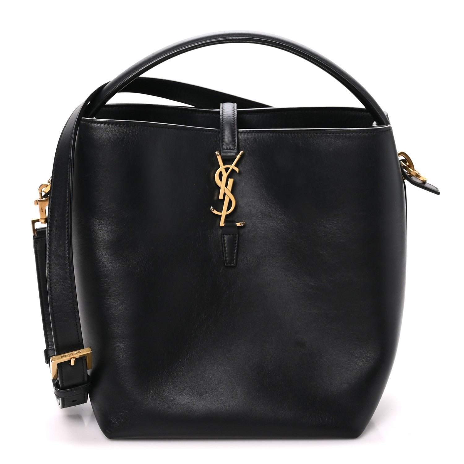 Saint Laurent Saint Laurent Shiny Calfskin Le 37 Mini Bucket Bag Black
