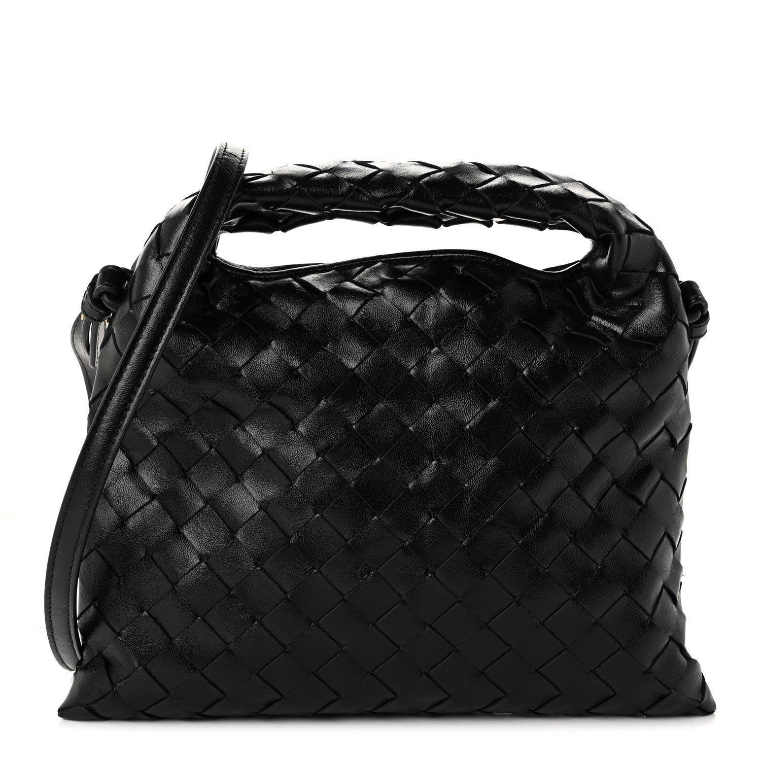 Bottega Veneta Calfskin Intrecciato Mini Hop Black