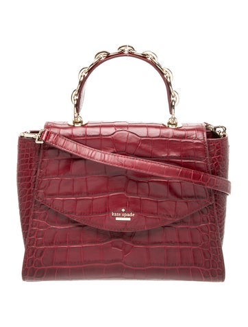 Embossed Leather Top Handle Bag